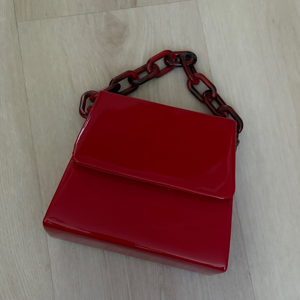 Red Chain Strap Women's Bag